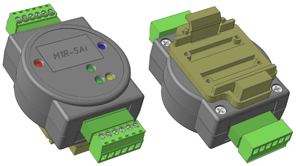 MODBUS реле одноканальное <b>M1R-5Ai-12-24-485</b>-Механическое реле управляемое по MODBUS с контролем тока в цепи нагрузки